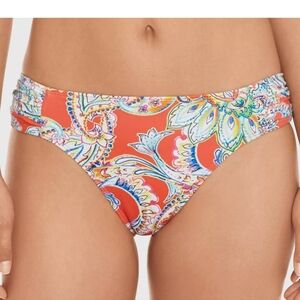 NEW Lauren Ralph Lauren Floral Paisley Coral Swim Bikini Bottom Size 6 NWT